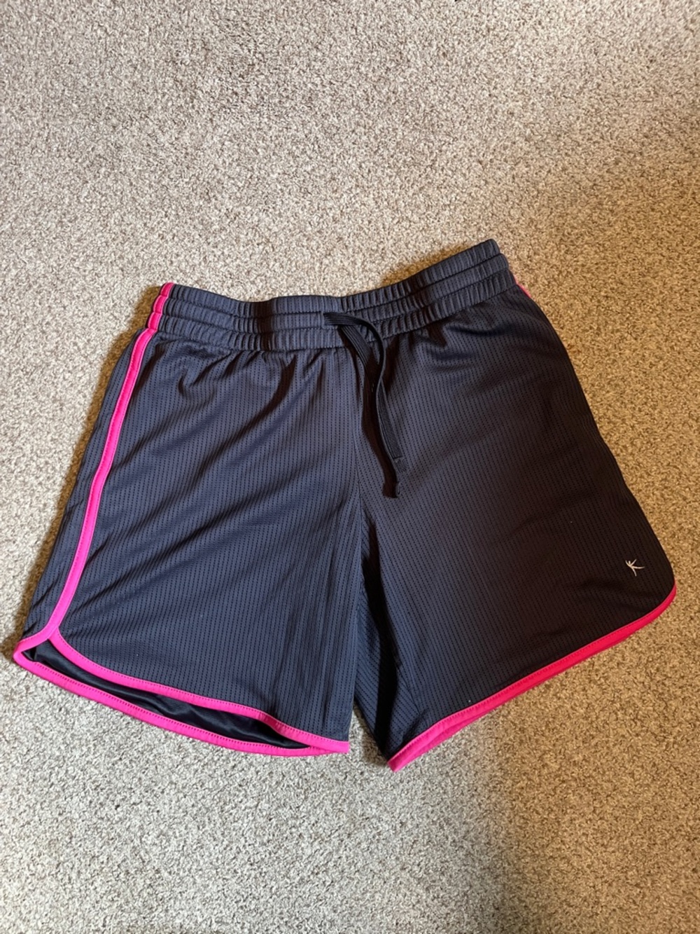 Women's Grey Athletic Shorts with Pink Trim